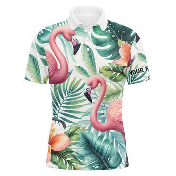 Elegantes Golf-Polo für Herren mit tropischem Flamingo-Motiv | Individuelle Golfshirts | Perfekte Golfgeschenke L1310