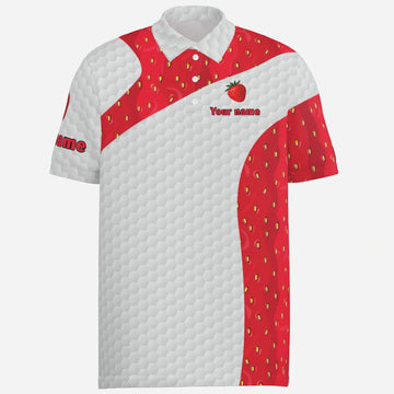 Erdbeere Golfer Polo-Shirt für Herren – Individuelles Golf-Shirt Kh7309