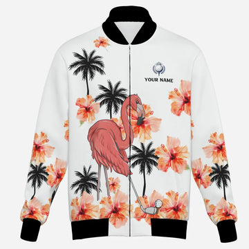 Herren Jacke mit pinken Flamingos – Tropisches Golfdesign L0098