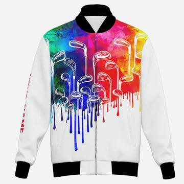 Individuelle Herren Jacke in Wasserfarben Weiß - Das perfekte Golfgeschenk N5895