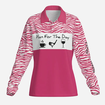Personalisierte Damen Golf Polo Hemd - "Plan für den Tag" Individuelles Golfshirt mit Namen, Perfektes Geschenk für Golferinnen N3479