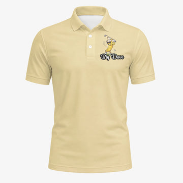 Personalisiertes Golf Poloshirt Hellgelbes Bananen Golfer Cartoon Design für Herren X9847