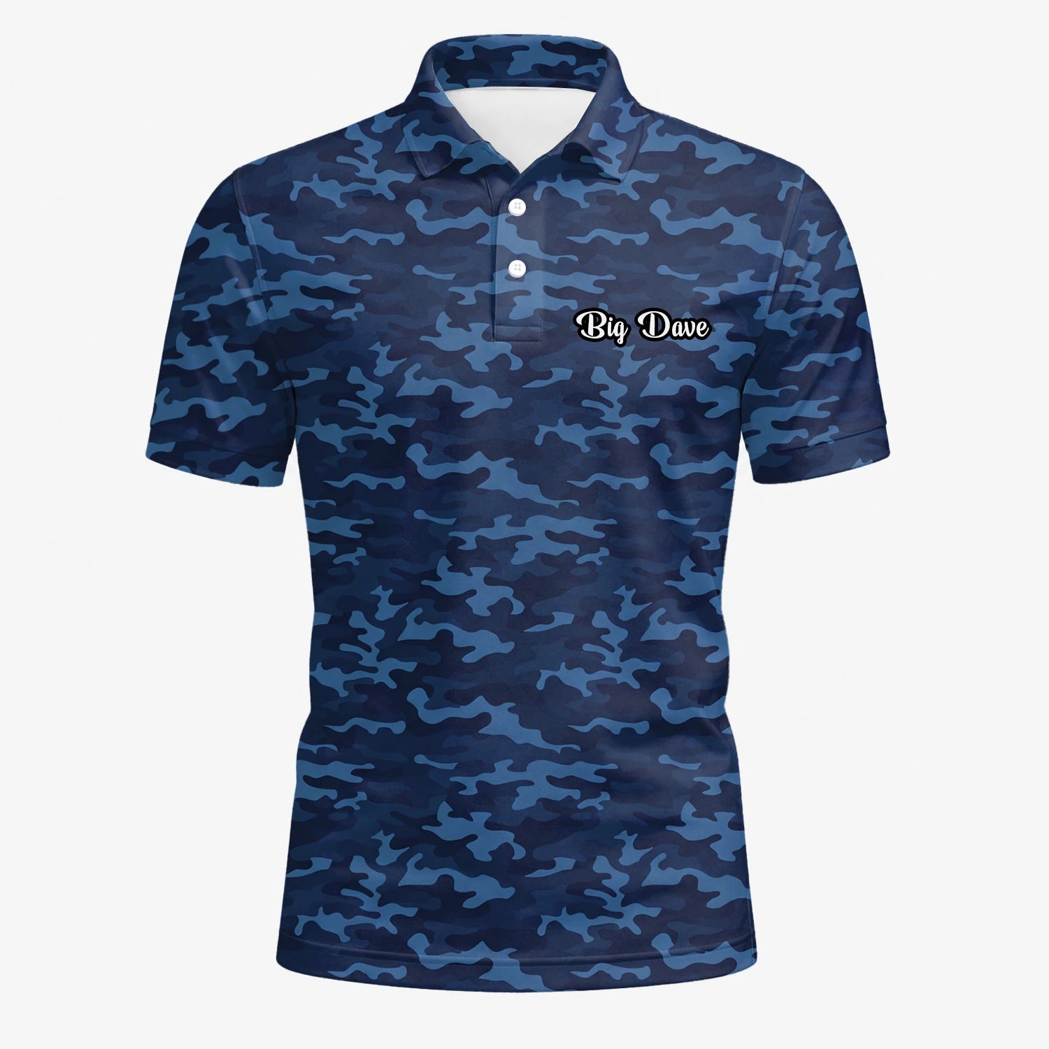 Personalisiertes Golf Poloshirt Marineblaues Camo Design für Herren L9533