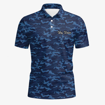 Personalisiertes Golf Poloshirt Marineblaues Camo Design für Herren L9533