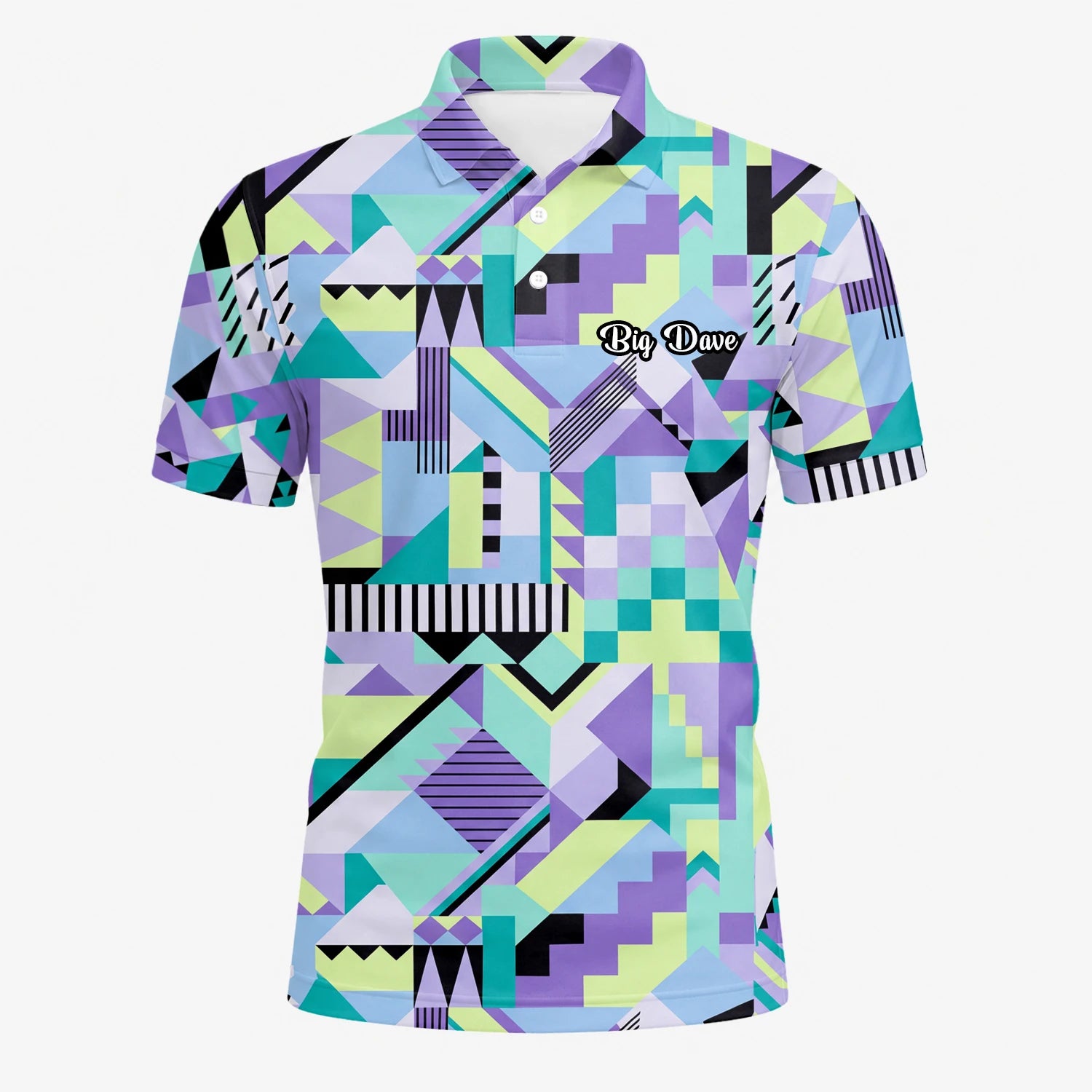 Personalisiertes Golf Poloshirt Pastell Geometrisches Memphis Muster für Herren Y0820