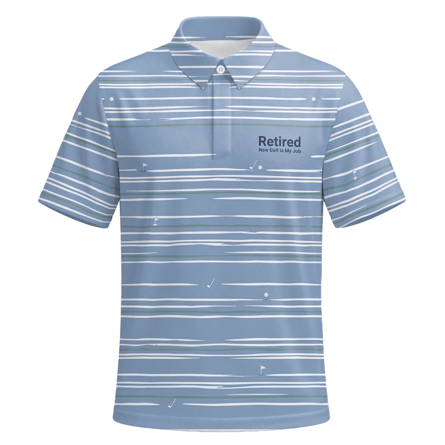 Personalisiertes Golf Poloshirt in Hellblau-Weiß mit abstraktem Streifenmuster für Herren F9706 | Kurzarm Premium | 6.webp