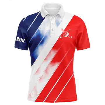 Personalisierte Herren Golf-Polo-Shirts in Rot, Weiß und Blau - Perfekte Golf-Geschenke T120