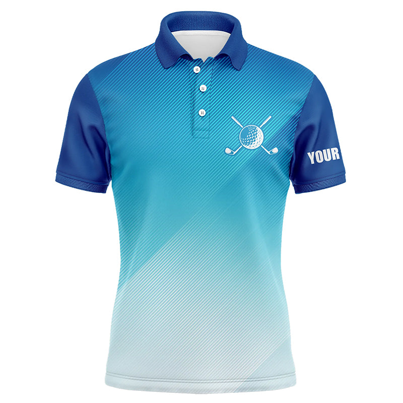 Herren Golf Polo-Shirt mit individuellem blauen Muster - Stilvolle Golfbekleidung für Männer T111