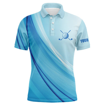 Herren Golf Polo Shirt mit individuellem blauen Muster - Stilvolle Sportkleidung für Golf-Fans T112