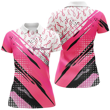 
Pink Ribbon Breast Cancer Awareness Polo Shirts for Women - Customized Name, Soft Cotton, Various Sizes
 I7126