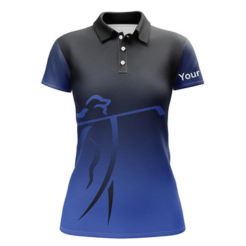 Personalisierbares Damen-Golfpoloshirt in Blauverlauf - Elegante Golfbekleidung für Frauen N7145