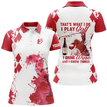 Personalisierte Damen Golf Polo Shirt – Stilvolles „Golf & Wein“ Design – Ideal für Golf-Liebhaberinnen mit einer Vorliebe für Wein – Individuell gestaltbar – Bequem und modisch für Golf und Weinverkostung N4421