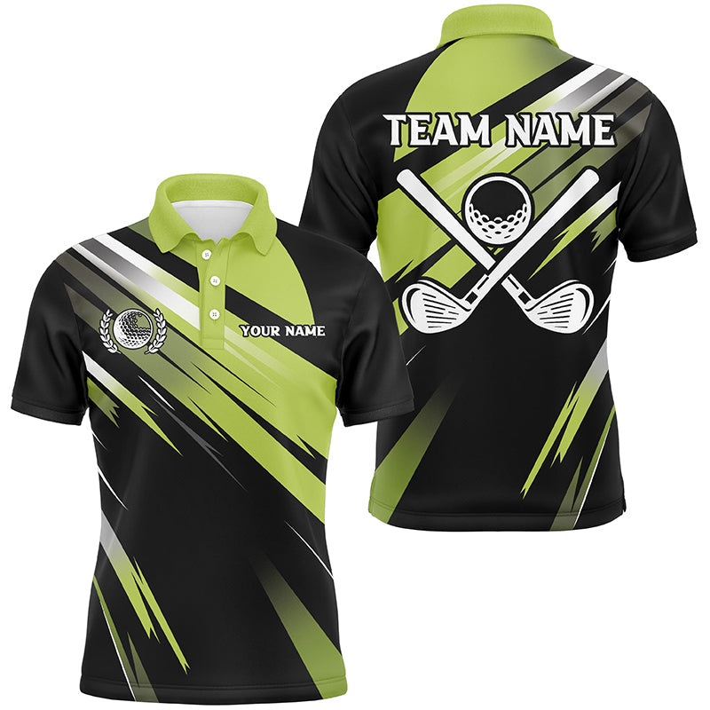 Personalisierte Herren Golf Poloshirts in Grün und Schwarz - Ideal für Golfer und als Geschenk N7531
