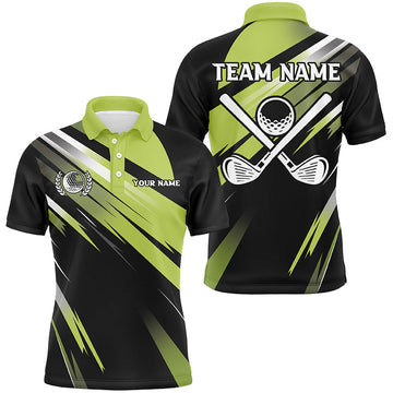 Personalisierte Herren Golf Poloshirts in Grün und Schwarz - Ideal für Golfer und als Geschenk N7531