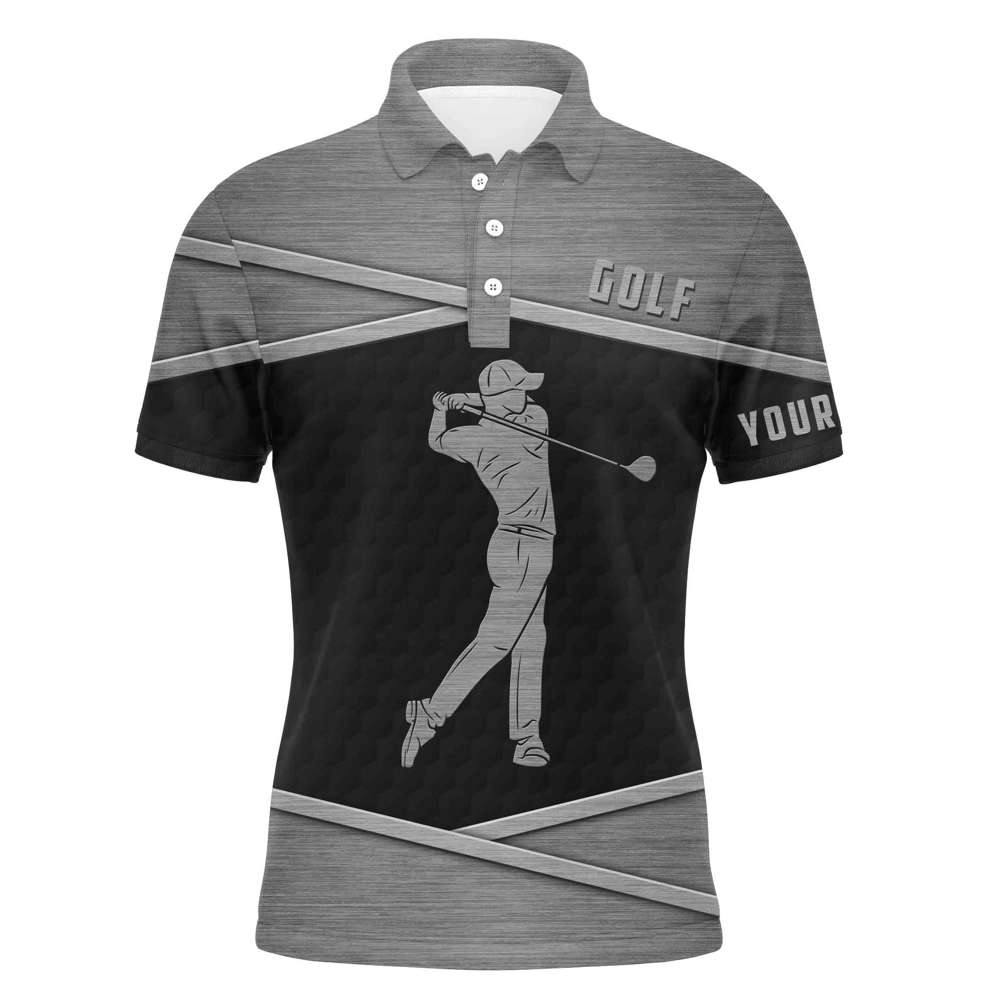 Herren Schwarz Golf Poloshirt – Hochwertige Golfbekleidung für Männer – Individuelle Golfgeschenke für Golfer N3389