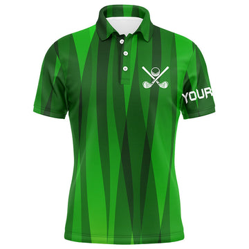 Personalisierte grün gestreifte Herren Golf Polohemden – Einzigartiges Golfgeschenk für Ihn N7136