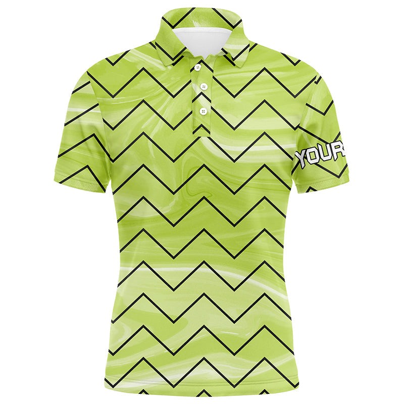 Herren Golf Polo-Shirt mit individuellem grünen Streifenmuster - Das perfekte Geschenk für Golfer N7137