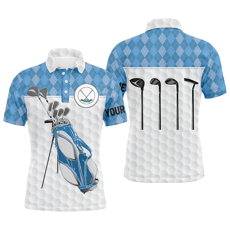 Herren Polo-Shirt mit Rautenmuster in Blau – Perfekt für Golf und Freizeit N4652