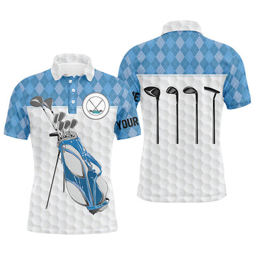 Herren Polo-Shirt mit Rautenmuster in Blau – Perfekt für Golf und Freizeit N4652