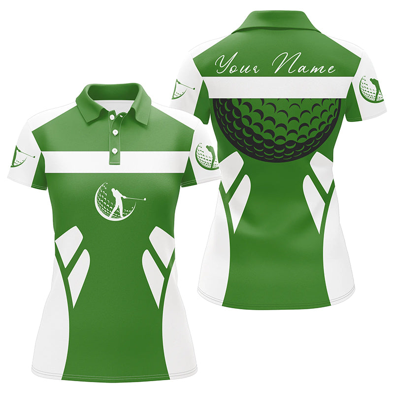 Personalisierte grüne und weiße Golf-Polo-Shirts für Damen – Stylische Golfgeschenke für Frauen N7254