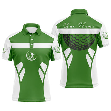 Personalisierte grüne und weiße Golf-Polohemden für Männer - Perfekte Golfgeschenke für Herren N7254
