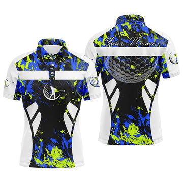 Personalisierte Herren Golf Poloshirts in Grün, Blau-Camouflage und Weiß - Individuelle Namensstickerei - Perfekte Golfgeschenke für Männer N7255