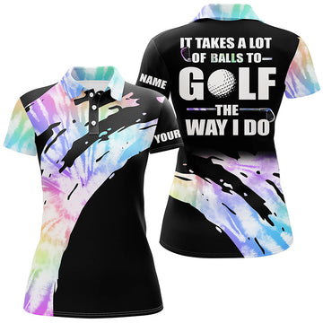 Witziges Golf-Polo für Frauen – Golfen mit Stil erfordert Mut | Batik-Design N7012