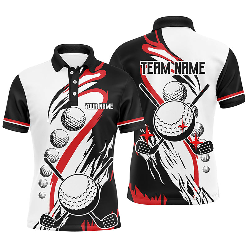 Retro Schwarz-Weiß Herren Golf Poloshirt | Individuelles Geschenk für Golfenthusiasten N7156