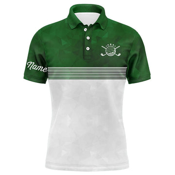 Hochwertiges Herren Golf Polo-Shirt in Grün und Weiß – Individuell Gestaltbar N5699