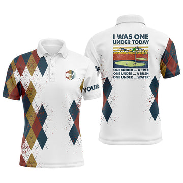 Personalisierte Herren Golf-Polo-Shirt - "Heute ein Under Par, unter einem Baum, Busch und Wasser!" N4524