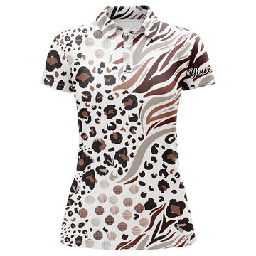 Personalisierte Damen Golf Poloshirts mit Leopardenmuster – Stilvoll und Einzigartig N4914