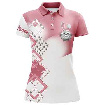 Personalisierbares Damen Golf Polo-Shirt in Pink mit Osterhasen- und Eier-Motiv – Das perfekte Geschenk für Ostern! N4915