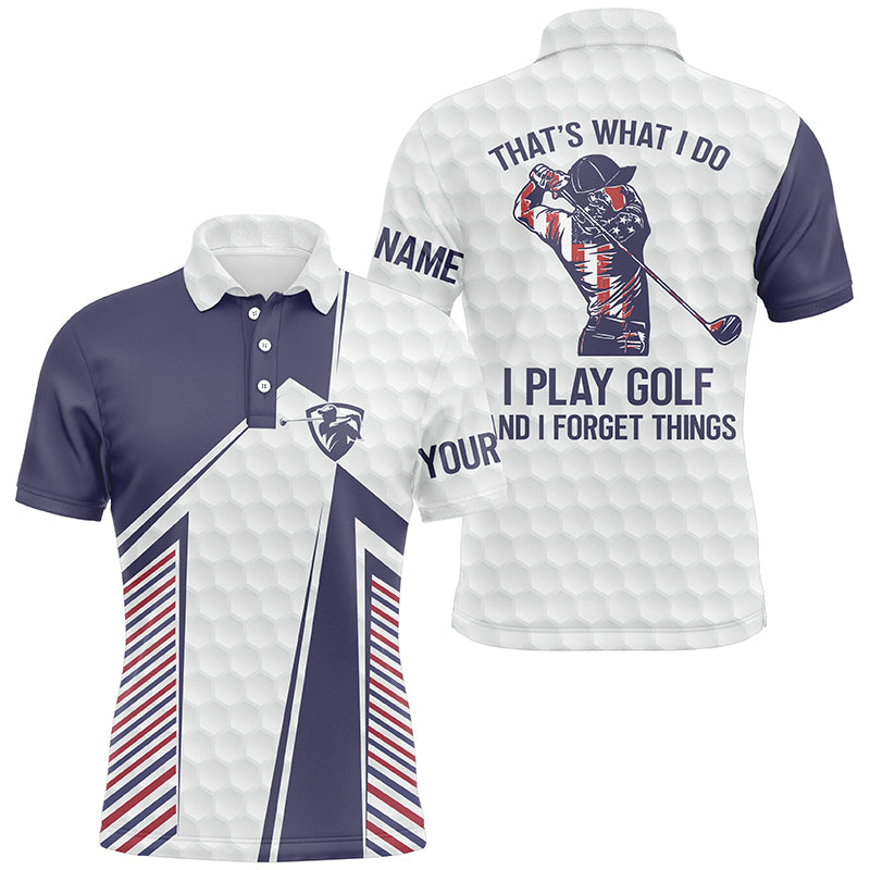 Individuelles Herren Golf Poloshirt - Rot, Weiß und Blau - Ideal für Golf-Liebhaber N7462