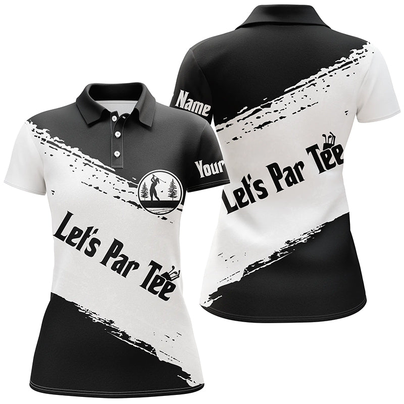 Personalisierte Schwarz-Weiß Golf-Polo-Shirts für Damen – Stilvolle Golf-Oberteile für Frauen N5454
