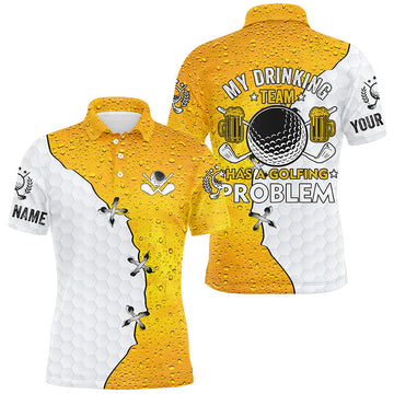 Herren Golf Poloshirt - Individuelles "Mein Trinkteam hat ein Golfproblem" Bier-Muster Golfteam-Shirt N7473