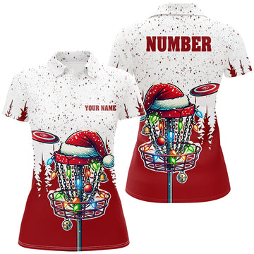 Grunge Wald Weihnachten Disc Golf Korb Damen Polo-Shirts individuell gestaltete Team Disc Golf Bekleidung N8950