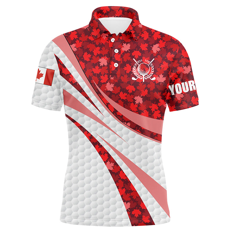 Herren Golf Polo-Shirt mit roten Ahornblättern – Kanada Stil N5751