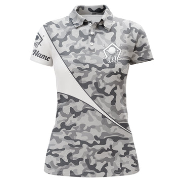 Personalisierte Graue Camouflage Golfpoloshirt für Damen – Das perfekte Geschenk für Golfbegeisterte N3766