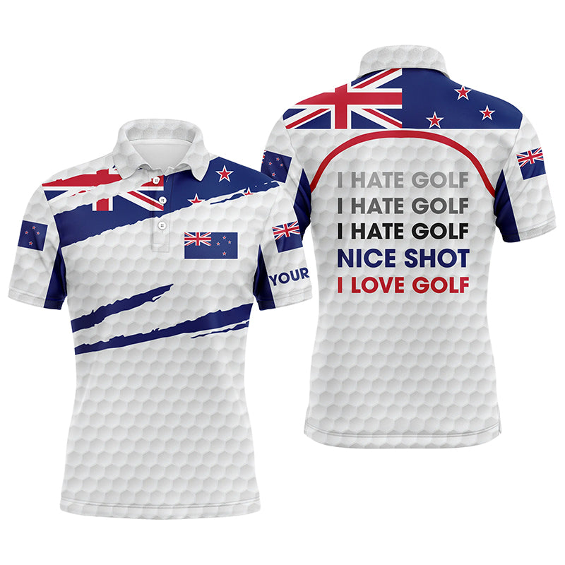 Herren Golf Polo Shirt mit Neuseeland-Flagge - Personalisierbar für Golf-Liebhaber N4365