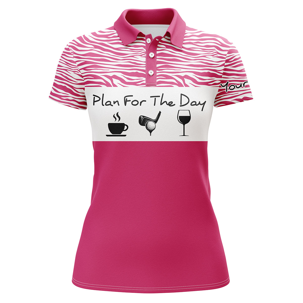 Personalisierte Damen Golf Polo Hemd - "Plan für den Tag" Individuelles Golfshirt mit Namen, Perfektes Geschenk für Golferinnen N3479