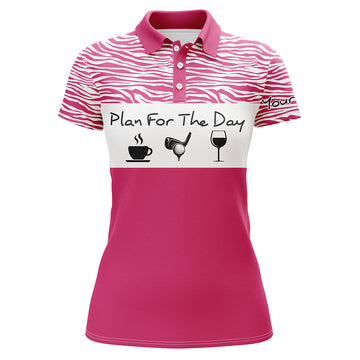 Personalisierte Damen Golf Polo Hemd - "Plan für den Tag" Individuelles Golfshirt mit Namen, Perfektes Geschenk für Golferinnen N3479
