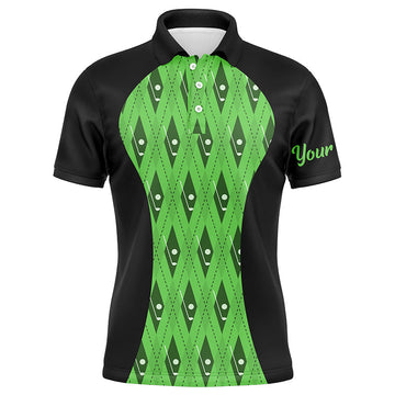 Herren Golf Polo-Shirt mit maßgeschneidertem schwarz-grünem Rautenmuster - Ideale Team-Bekleidung für Golfer N7312