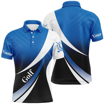 Personalisierte Herren Golf-Polo-Shirts in Blau und Weiß – Perfekt für Turniere N5518