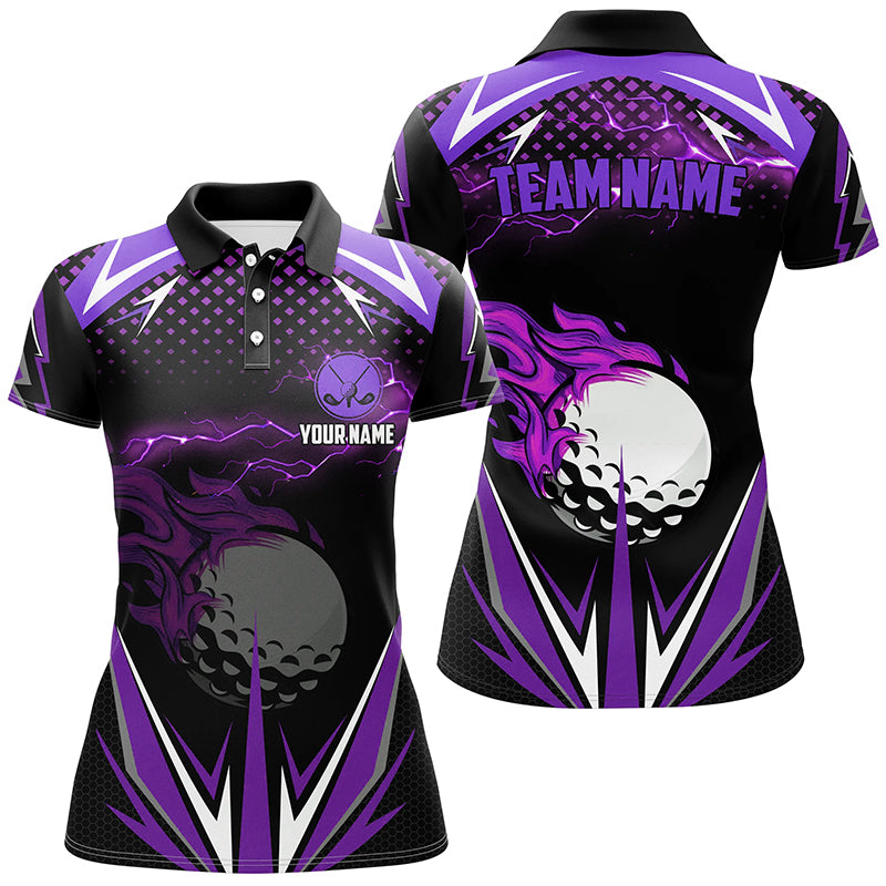 Personalisierte Lila Blitze Damen Golf Polo-Shirt - Sportliches Team-Jersey für Frauen N7326