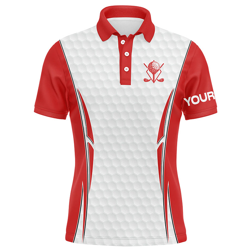 Rot-weißes Herren Golfpoloshirt – Individuelles Golfoutfit für Männer – Perfektes Golfgeschenk für Ihn N7341