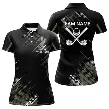 Personalisierte Damen Golf-Polo-Shirts in Schwarz für Teams – Perfekte Golfgeschenke für sie mit individuellen Golfclubs N7343