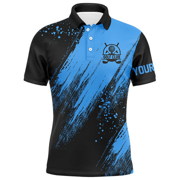 Personalisierte Herren Golf Poloshirts in Schwarz und Blau – Ideale Geschenke für Golfer N7345