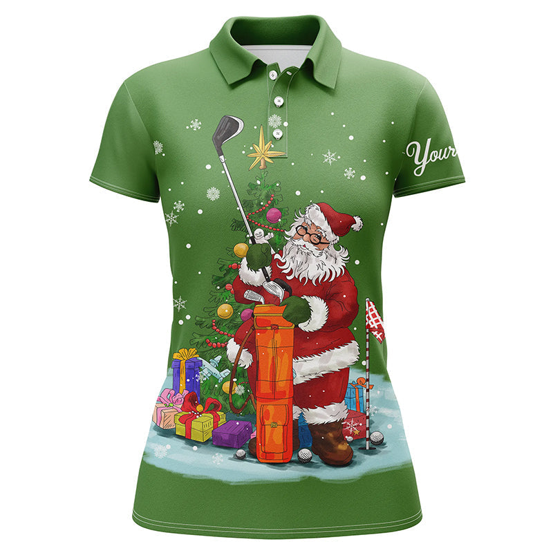 Personalisierte Damen Weihnachts-Golfpoloshirts - Festliches Geschenk für Golferinnen | Grün N4432