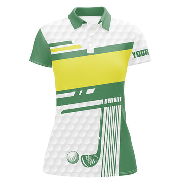 Damen Golf Poloshirts in Weiß, Grün und Gelb – Individuelle Golfoberteile für Frauen N7204