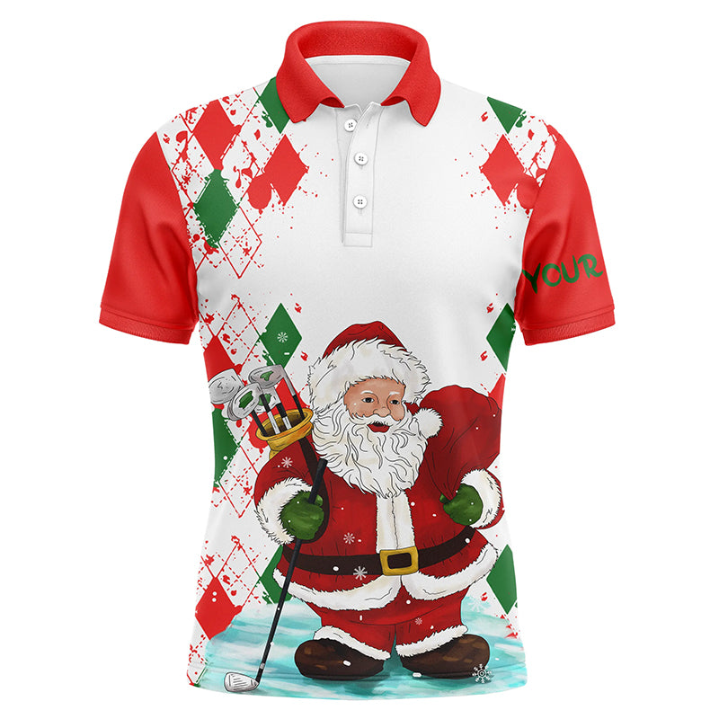 Personalisierte Herren Golf-Polohemden mit Weihnachtsgolfer-Motiv - Das perfekte Weihnachtsgeschenk für Golf-Fans N4436